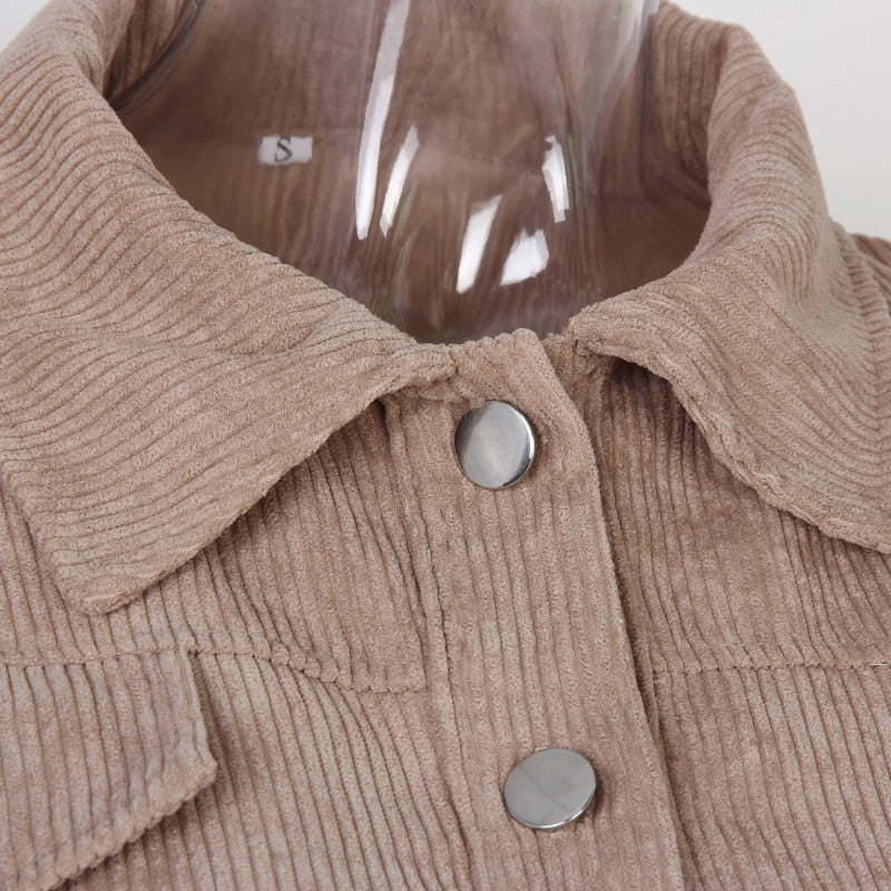 Giselle/Chaqueta corta de Pana Texturizada