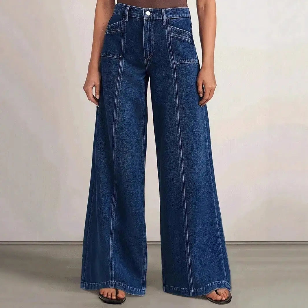Deep Blue | Jeans de Mezclilla Anchos Wide-Leg
