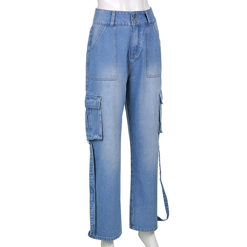 Vintage | Jeans Estilo Cargo de Corte Urbano