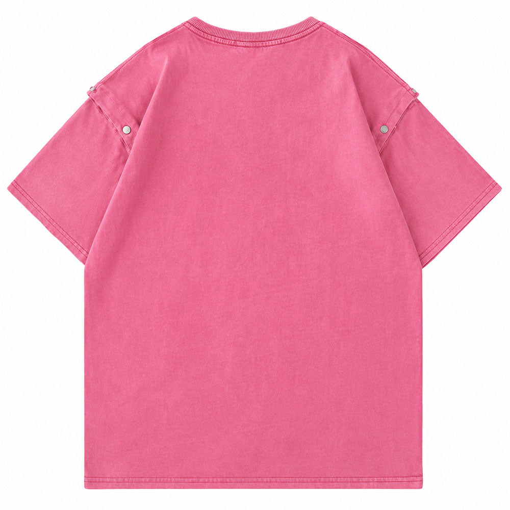 Camiseta oversize rosada con grafico de estrella YK2