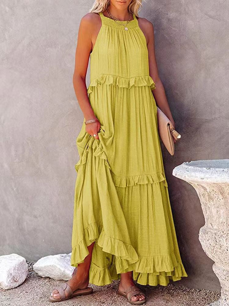 Valentina/Vestidos Midi con Volantes Elegantes