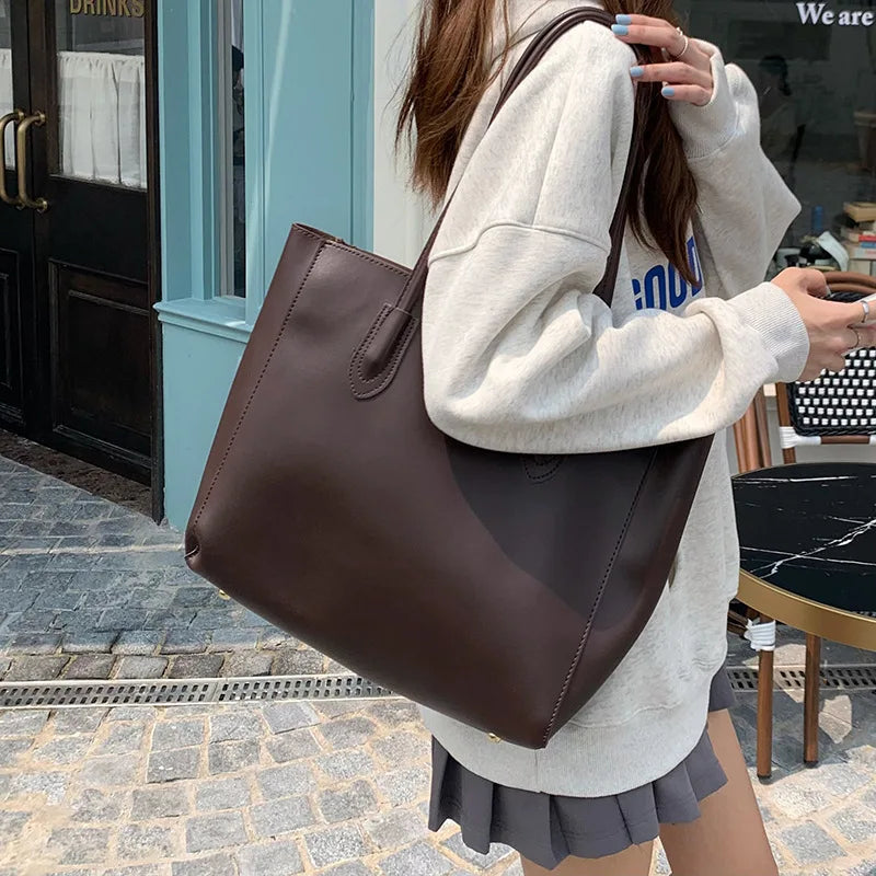 Vintage | Bolso Tote de Gran Capacidad Estilo Minimalista