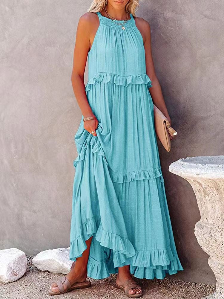 Valentina/Vestidos Midi con Volantes Elegantes