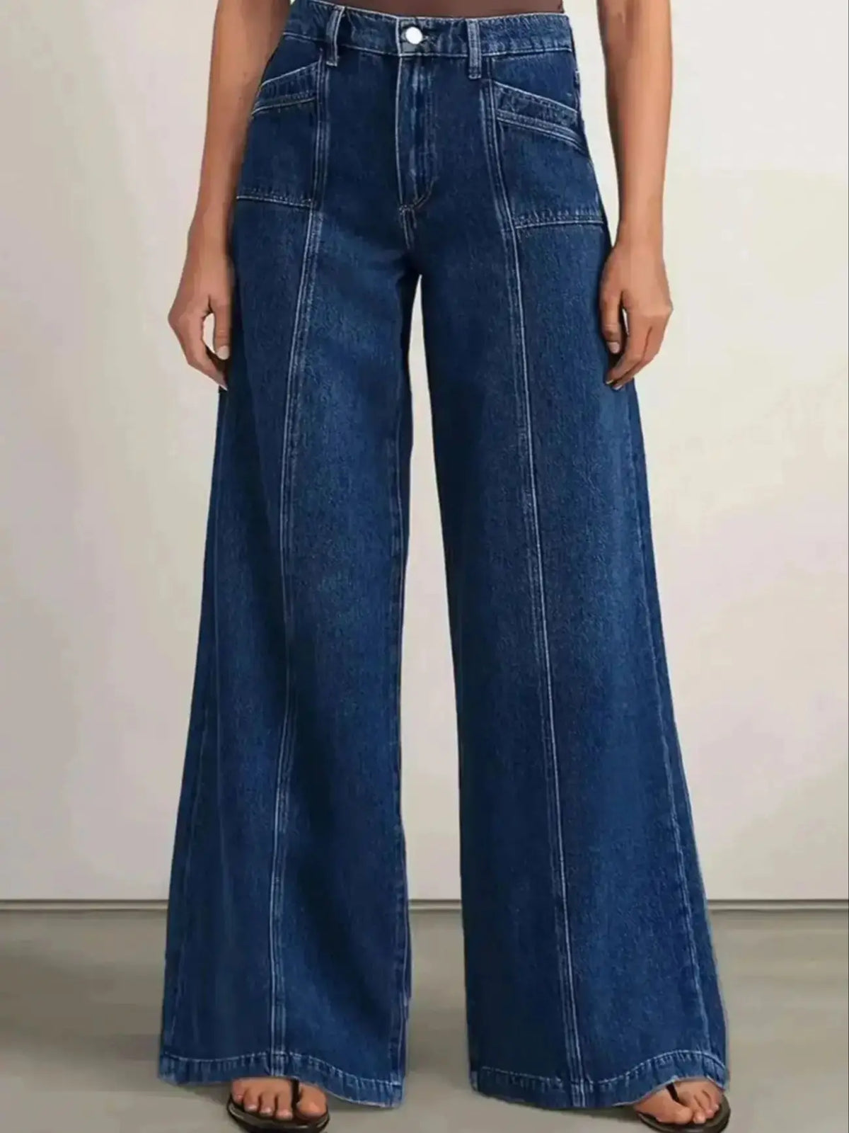 Deep Blue | Jeans de Mezclilla Anchos Wide-Leg