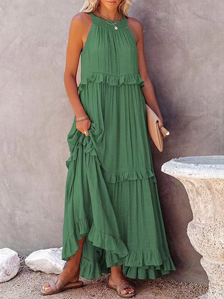 Valentina/Vestidos Midi con Volantes Elegantes