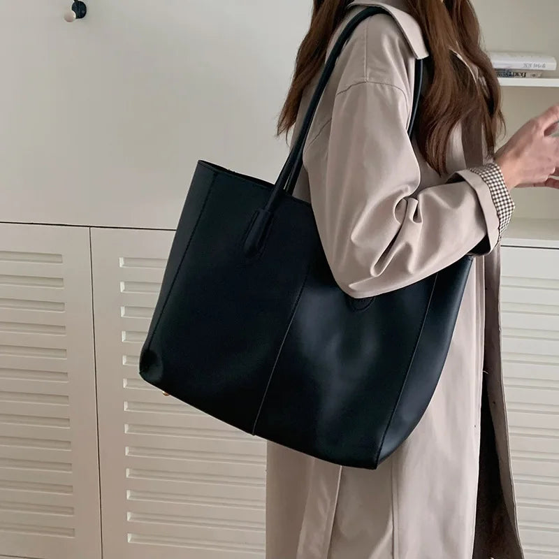 Vintage | Bolso Tote de Gran Capacidad Estilo Minimalista