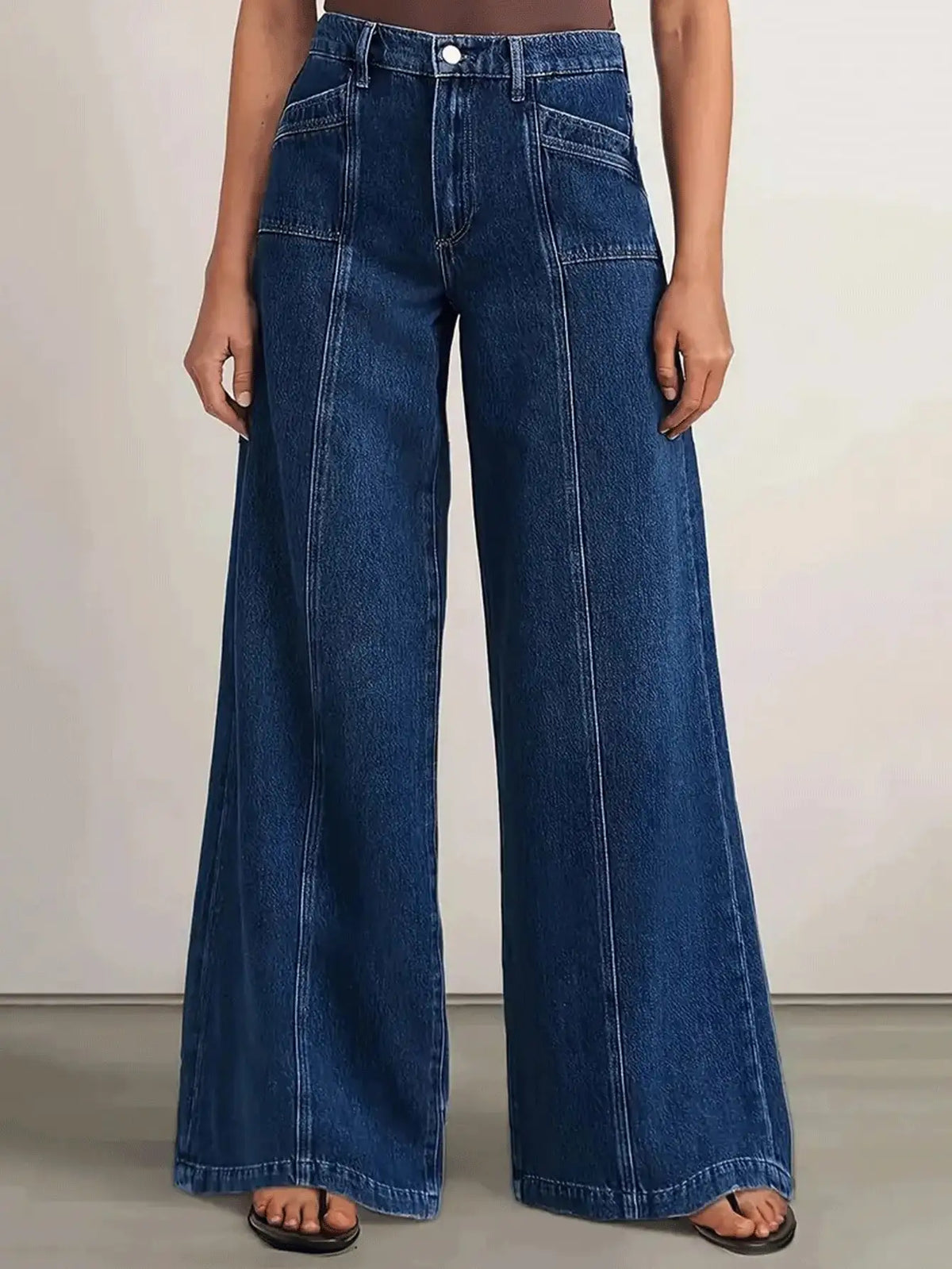 Deep Blue | Jeans de Mezclilla Anchos Wide-Leg