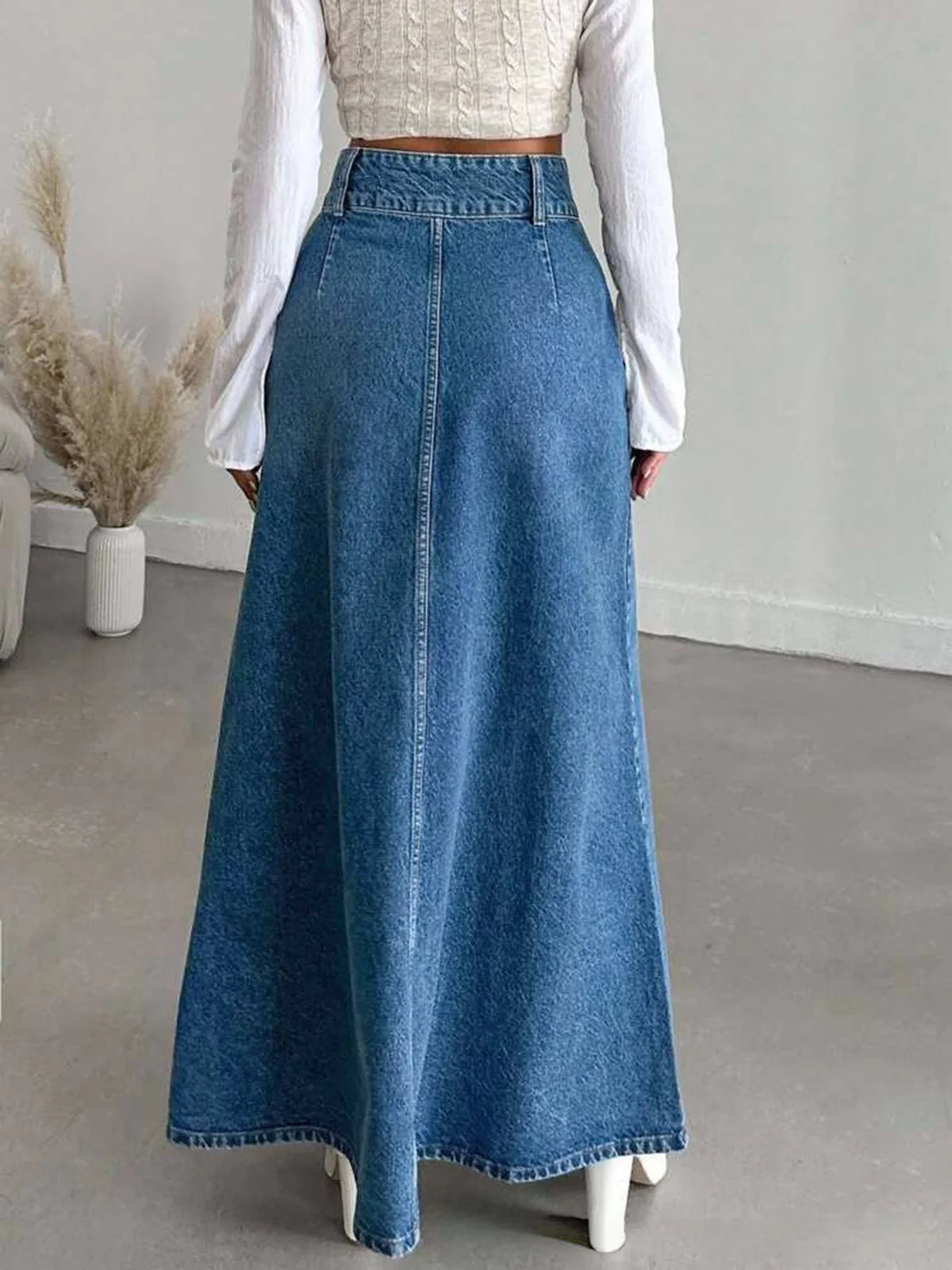 Long Denim | Falda Midi de Mezclilla Estilo Urbano