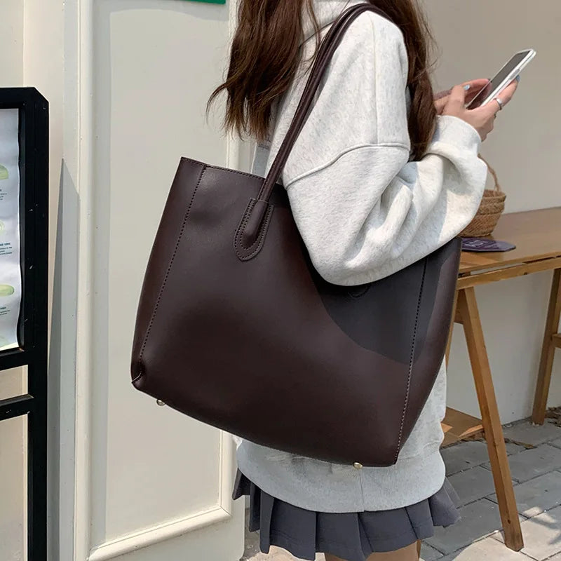 Vintage | Bolso Tote de Gran Capacidad Estilo Minimalista