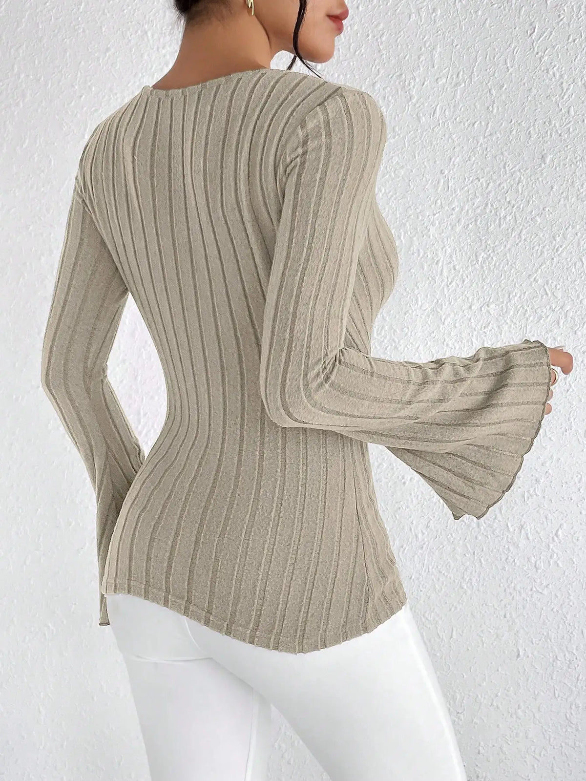 Maya/Top Básico de Manga larga Ajustado