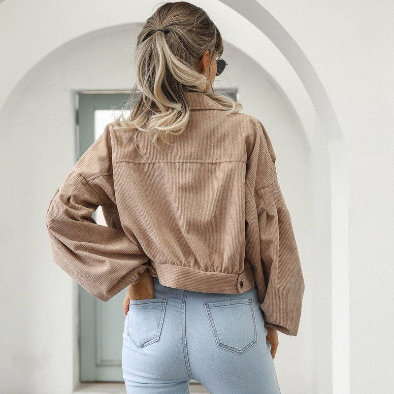 Giselle/Chaqueta corta de Pana Texturizada