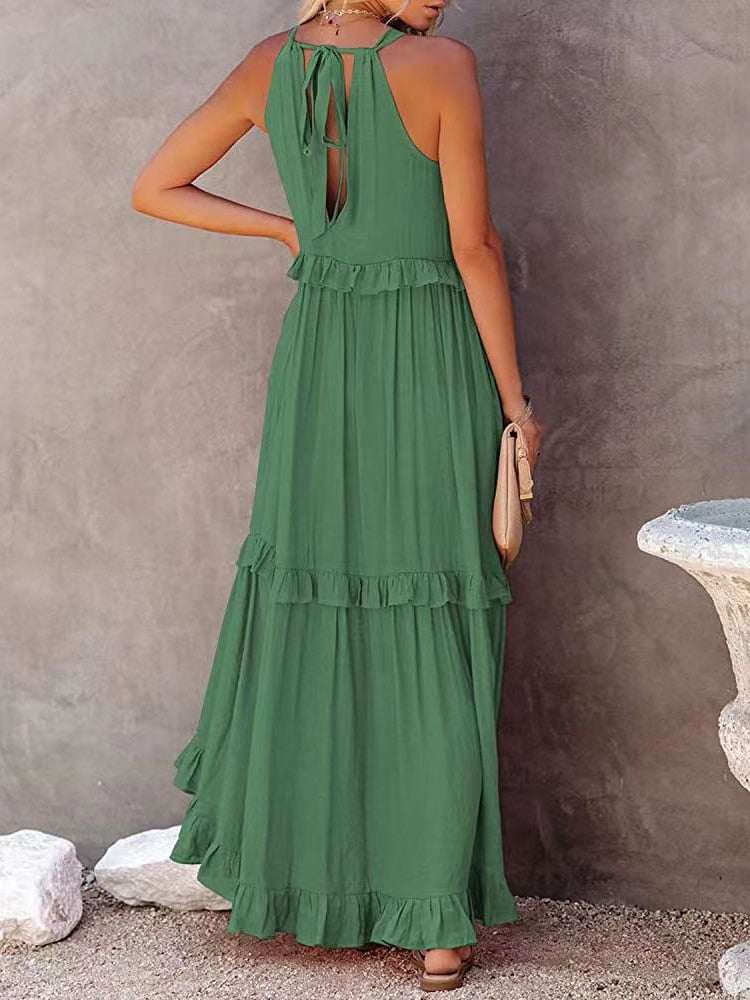 Valentina/Vestidos Midi con Volantes Elegantes