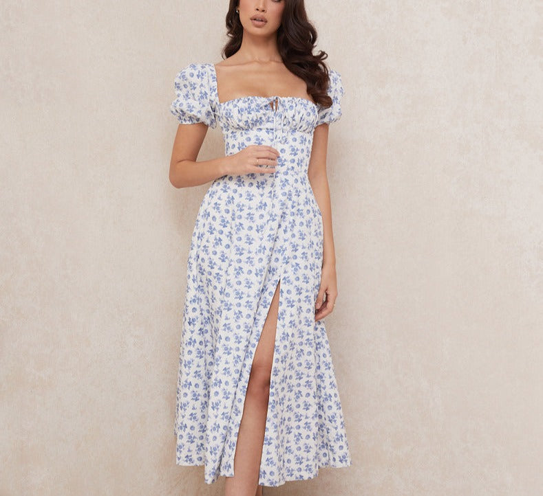 Amada/Vestidos Midi con Mangas Abullonada