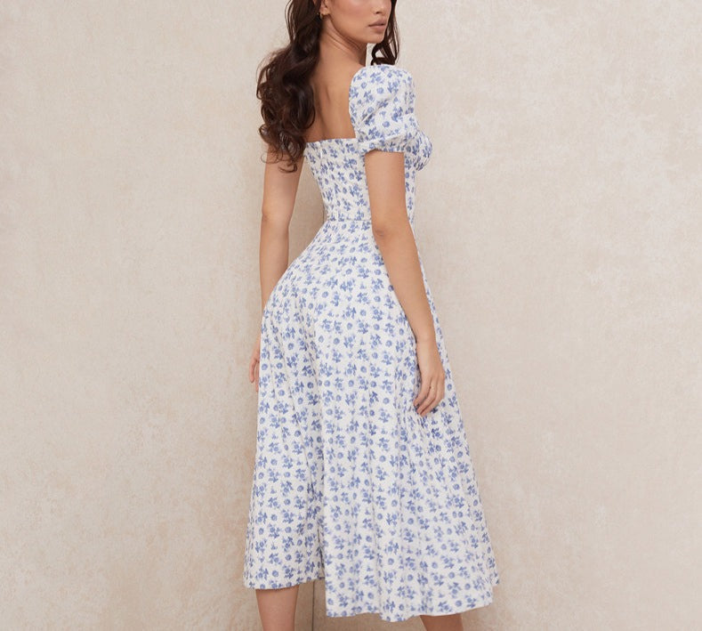 Amada/Vestidos Midi con Mangas Abullonada