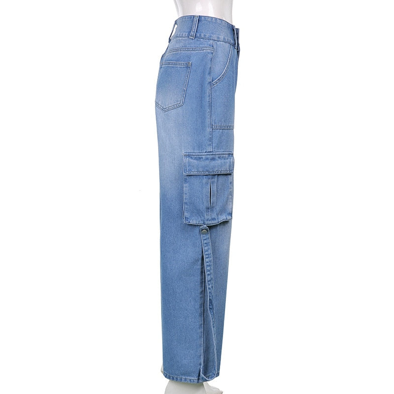Vintage | Jeans Estilo Cargo de Corte Urbano