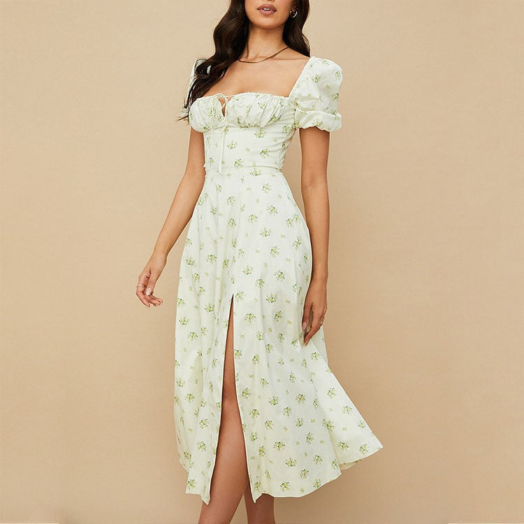 Amada/Vestidos Midi con Mangas Abullonada