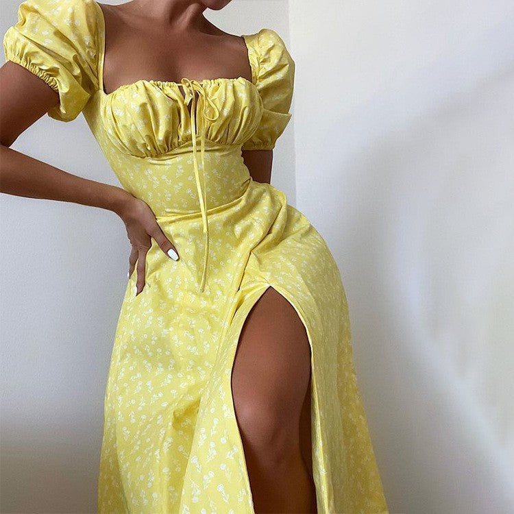Amada/Vestidos Midi con Mangas Abullonada