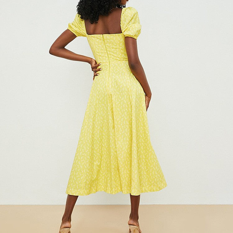 Amada/Vestidos Midi con Mangas Abullonada