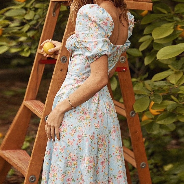 Amada/Vestidos Midi con Mangas Abullonada