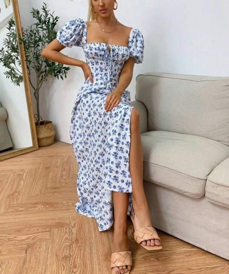 Amada/Vestidos Midi con Mangas Abullonada
