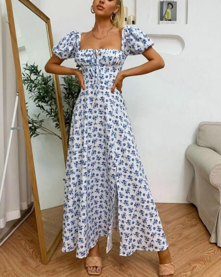 Amada/Vestidos Midi con Mangas Abullonada