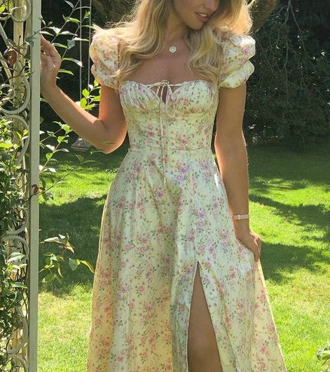 Amada/Vestidos Midi con Mangas Abullonada
