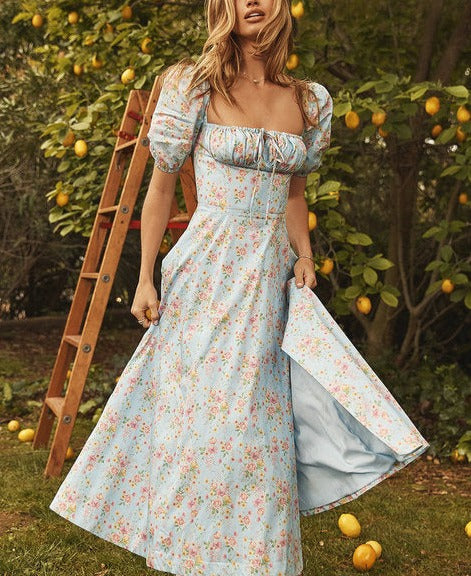Amada/Vestidos Midi con Mangas Abullonada